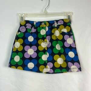 Mini Boden corduroy retro flower skirt 6/7